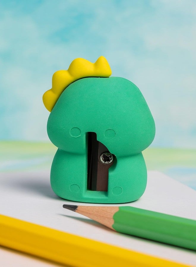 Crafty Cuddle ممحاة ومبراة كرافتي كادل اللطيفة 2 في 1 للأطفال والطلاب | أدوات مكتبية فريدة | ناعمة وممتعة | عبوة من قطعتين - هدية مثالية لعيد الميلاد (ديناصور) - Image 4